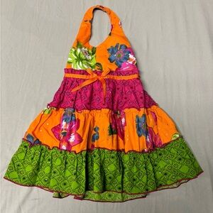 Blueberi Boulevard | VGUC Springtime Easter Colorful Tiered Halter Dress, 2T